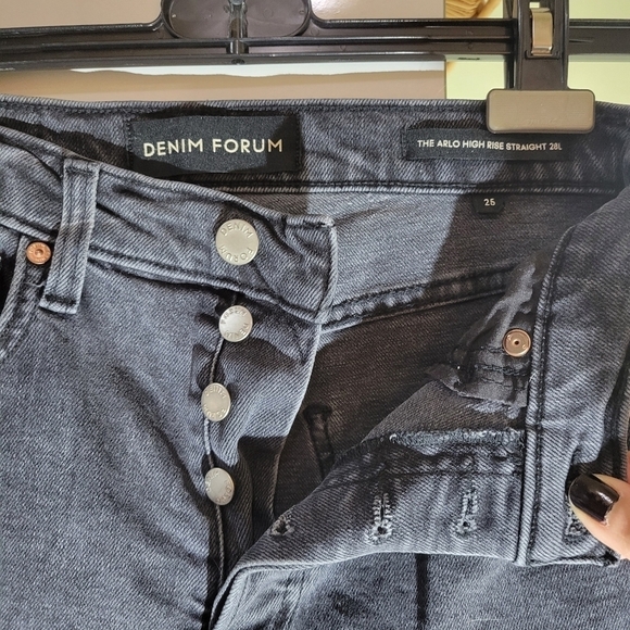 Aritzia denim forum arlo high rise straight leg 28L black gray size 25 - Picture 7 of 10